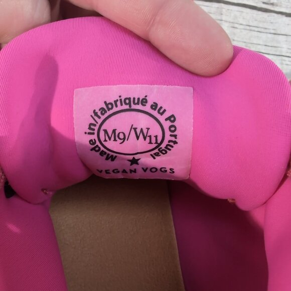 John Fluevog Vegan Vogs Shoes Red Orange Pink Lace-Up Square Toe – Unisex M9/W11 - Picture 9 of 10